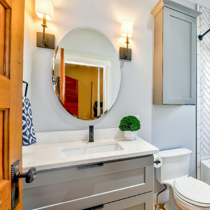 Stylish-Modern-Bathroom-with-Herringbone-Tile-and-Bathtub-Shower-Combo